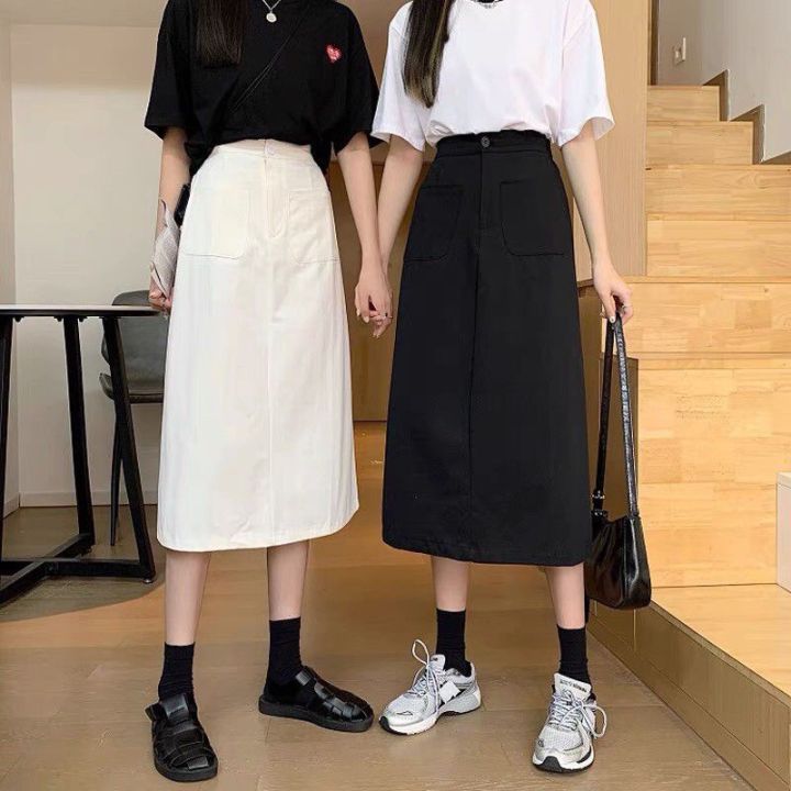 Chân váy kaki nữ FM Style dài qua gối midi thiết kế phối chỉ viền nổi xẻ tà  sau phong cách Hàn Quốc 207290040 - Tìm Voucher