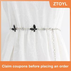 【ZTOYL】 Hợp Thời Trang Bướm Trang Trí Kim Loại Chuỗi Vành Đai Có Thể Điều Chỉnh Thanh Lịch Mỏng Cơ Thể Eo Chuỗi Ăn Mặc Áo Len Mặt Dây Chuyền Trang Trí Vành Đai Quà Tặng