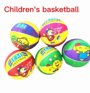 Small inflatable basketball for indoor and outdoor use on rubber playgrounds (random design)