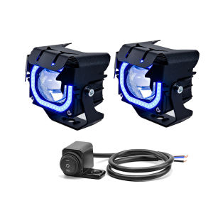 สปอร์ตไลท์มอเตอร์ไซค์ ไฟแรงพร้อมเลนส์ ไฟถนนเสริมแต่งรถยนต์ไฟฟ้า ไฟ LED ไฟสูงและต่ำภายนอกรถยนต์ สปอตไลท์เล็ก v7Pro