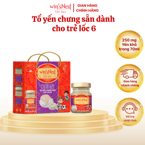 Lốc 6 lọ (20%) Yến sào cao cấp winsNest kids tổ yến chưng sẵn dành cho trẻ em (420ml/lốc)