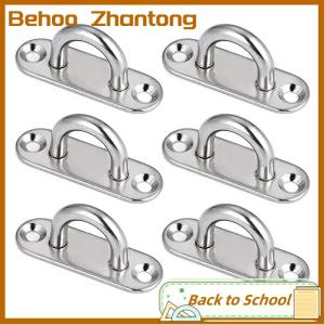 Behoo M5 6 8 Hook Hooks Eye Plate Heavy Oblong Duty Steel Stainless Pad Mount Wall U Boat Ceiling Hanger Ring Garage Hammock D Shape