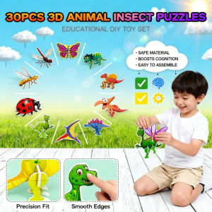 3D Paper Puzzle Kit Animal Insect Dinosaur Craft Model Learning Activity Creative Handicraft Kids