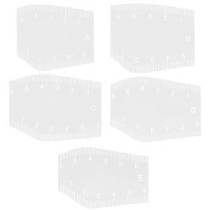 OMQAIO 5Pcs Flexible Rulers Brow Shaping Stencil Reusable Transparent Eyebrow Mapping Ruler Easy Tool Multi-Style Instant Brow Shaper Makeup Professionals
