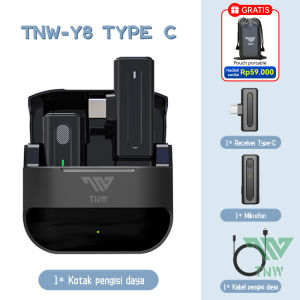 TNW-Y8 Microphone Wireless Microphone youtuber Vlog Mikrofon Wireless Clip on with Charging Case Lavalier Mic Wireless