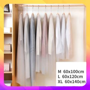 Cover Baju Resleting PEVA Anti Debu Penutup Gantungan Baju Pakaian Gown Jas Dustproof Organizer Plastik Pelindung Baju