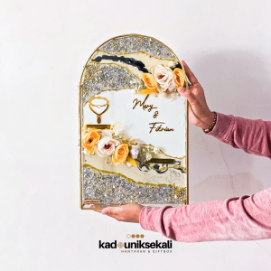 Terarium Resin Series Bingkai Mahar Pernikahan Custom Warna - Hantaran & Seserahan
