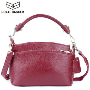 Royal Bagger Crossbody Shoulder Sling Bag For Women Genuine Cow Leather 2019 New Ladies Elegant Fashion Handbag Large Capacity Top Handle Bags