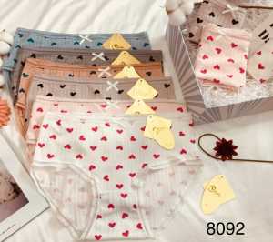 BEE - Cd Undies Polini Mid Waist Motif Love Celana Dalam Wanita Kualitas Import 8092