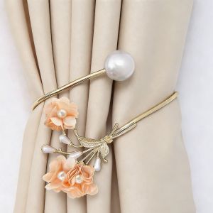MACRAMEX 1PC Spring Coil Flower Curtain Tiebacks Metal Decorative Window Curtain Buckles Simple Elegant Curtain Holdback Home Decor