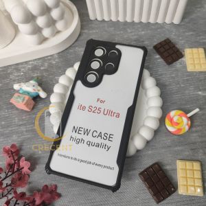 Soft Case Fusion Armor Shockproof Black Back Beatles Series Slim Transparant Kompatibel Untuk Itel P65 Itel A80 Itel S25 Itel S25 Ultra Realme C75