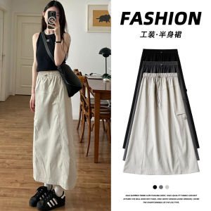 COD American tooling skirt womens spring and summer thin high waist medium and long skirt small gray hip skirt commuter 2026 new product