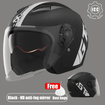 🔥With ICC Certification🔥Motorcycle Helmet Motorcycle Half Face Helmet Helmet Full Face For Men And Women Double Glazed Lenses Removable Inner Lining Full Face Helmet Helmet Sale Low Price