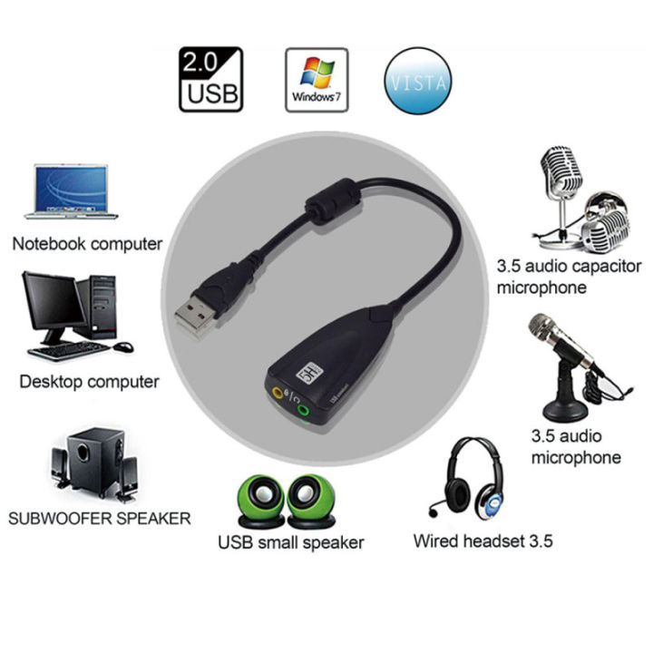 Sound Card USB Virtual Chanel Audio Mic Mik Sambungan
