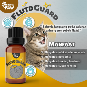 FLUTD-GUARD 5gr by Golden Paw Obat Flutd Susah Kencing Pipis Kucing Pipis Berdarah Tidak Lancar Batu Ginjal Obat Saluran Kencing Kucing Anyang Anyang Infeksi Saluran Kemih Kucing Vitamin Urinary  Infeksi Kemih Kucing Furyou Fur You Agege Saputra Cystaid