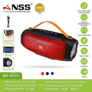 NSS Original Solar Panel Radio Bluetooth Wireless Speaker AM/FM/SW 8 Bands With USB/TF Reader Stereo MP3 Player Flashlight Rechargeable