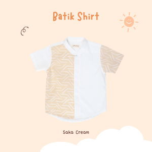 Yobebee Kemeja Batik Tangan Pendek Anak Laki Laki Usia 2 4 6 8 10 12 Tahun Baju Atasan Kids Casual Formal Katun Kemeja Anak Cowok Kerah Chiangi Koko Couple Kembaran Anak dan Ayah