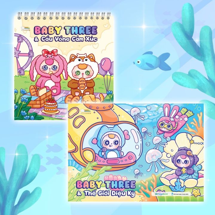 Sách Combo tô màu Baby Three - Thế giới diệu kỳ & Cầu vồng cảm xúc ...