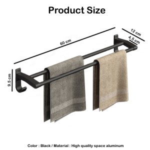 【i.Rumah】Punch-Free Towel Rack/ Bathroom Storage Hardware Rack Towel Rack Folding Toilet Brush Soap Bathroom Accessories