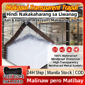 Clear Makapal Trapal Waterproof Cover  Matibay Transparent Plastic Tarp with Grommets for Outdoor