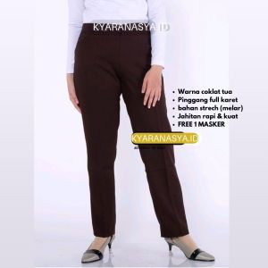 Celana kerja /Kantor wanita SLIMFIT /Celana bahan /Celana pinggang karet