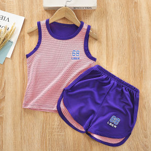 PREMIUM Motif Lobang Baju Basket Olahraga Kaos Singlet Anak Setelan