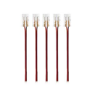 WH MESHOPMY 5Pcs/Set Pin Connector Strip to Wire 2/3 Pin COB LED Wire Connector Universal Solderless with 10cm wire Mini Buckle LED Strip Connectors FCOB CCT LED Strip Lights