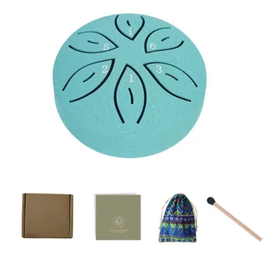 MESSUE 3 Inch Steel Tongue Drum Set 6-Tone Multicolour Ethereal Drum Percussion Instruments Portable Mini Hand Pan Drums Camping