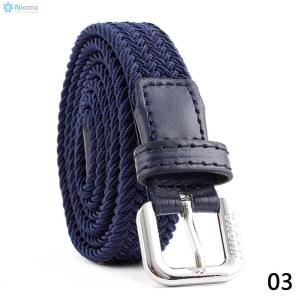 Niome Men Women Casual Knitted Pin Buckle Belt Woven Canvas Elastic Expandable Braided Stretch Belts Plain Webbing Strap