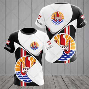 Polynesia Flag & Coat of Arms Graphic Tee Summer Casual Streetwear Mens Fashion O-neck T-shirts Boy Oversized Short Sleeve Tops