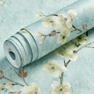 Wallpaper Floral Design PVC Self adhesive Waterproof Wallpaper Fabric Safety Home Decor Wall covering For Living Room