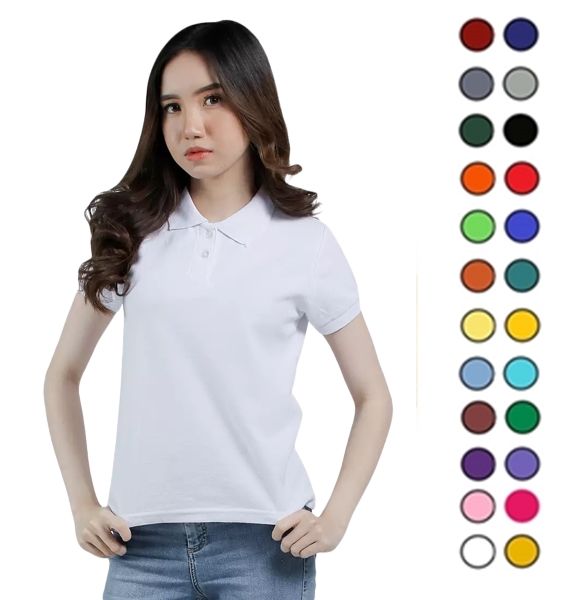 Kaos Polo Shirt Wanita Baju Kerah Berkerah Cewek