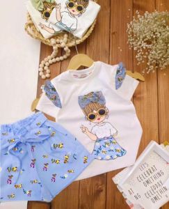 setelan anak perempuan celana motif bunga usia 1 tahun sampai 6 tahun