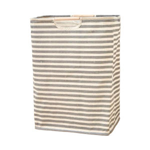 ตะกร้าซักผ้า ตะกร้าผ้าพับเก็บได้ สไตล์ญี่ปุ่น วัสดุผ้าฝ้ายและผ้าลินิน การออกแบบที่เรียบง่าย พร้อมที่จับ ซักได้ 6 ประเภท