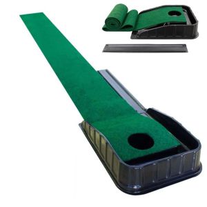 GUAIB Auto Ball Return Golfing Putting Mat Practice Equipment Fairway Trainer Golf Putter Trainer Backyard Training Aids Putting Green Mat Indoor and Outdoor