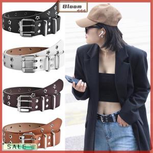 Follow Get New[Bloom Z] Fashion Men Women Punk Style Chain Belt Adjustable Hollow Star Double Breasted Buckle Metal Buckle Leather Jeans Waistband