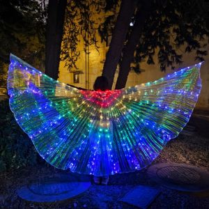 Local Warehouse LED Light Up Isis Wings Colorful Glow Butterfly Wings Belly Dance Performance Costume Party Stage Props