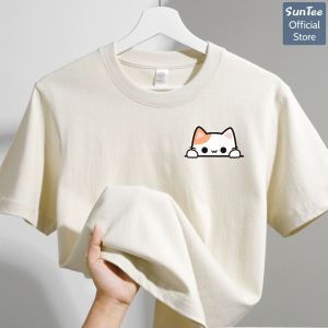 Áo thun nữ form vừa SUNTEE STFV153 phong cách basic in hình 053 vải cotton 250GSM cao cấp thoáng mát