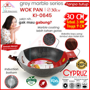 CYPRUZ wok  marble 30cm induksi / wajan penggorengan anti lengket KI-0645