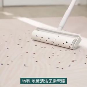 Ready stock⭐️ 60 sheets Sticky Lint Roller 24cm Large Roll Dust Pet Hair Sticky Remover Roll Mop telescopic handle Pelekat Habuk