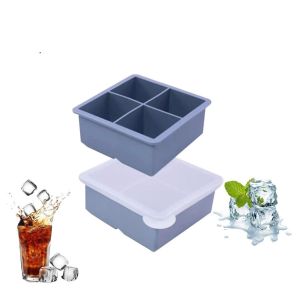 แม่พิมพ์ถาดสี่เหลี่ยม แบบใช้ซ้ําได้ แม่พิมพ์น้ำแข็งซิลิโคนขนาดใหญ่ ก้อนน้ําแข็ง แม่พิมพ์ถาดน้ําแข็ง ถาดน้ำแข็ง
