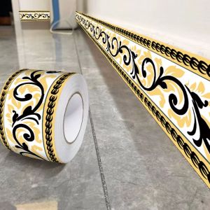 UNMEGONI Thickened Wall Base Self Adhesive 5/10 Meter Wall Sticker Fashion Anti-collision Skirting Line Living Room