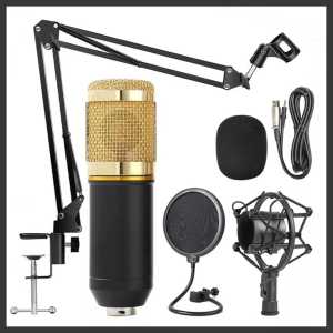BM 800 Mikrofon Kondensor USB untuk PC Studio Kit Mikrofon Live Streaming Podcasting / AB ACC
