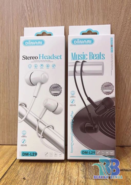 BB L29 Headset Handsfree Hf earphone Extra BAss jack audio