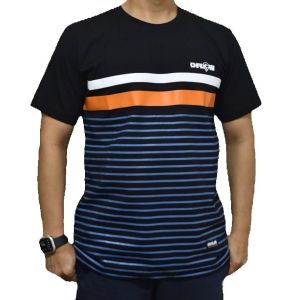 Kaos DFLOW FREE STICKER DISCOUNT HITAM SALUR NAVY