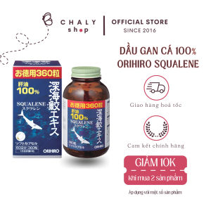 Viên dầu gan cá mập Orihiro Squalene nguyên chất 100% 360 viên nội địa Nhật