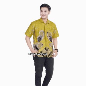 Batik Couple Kemeja Pria Atasan Wanita berkerah Bersaku Ubi Batik Dua Putri