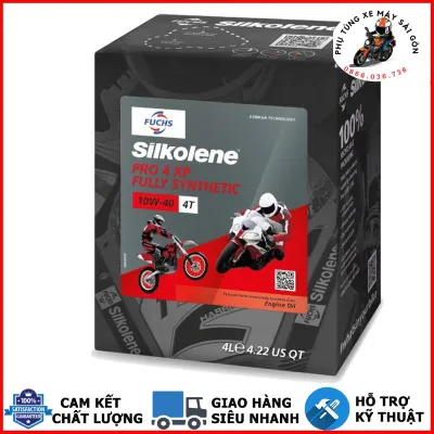 Nhớt tổng hợp Fuchs Silkolene Pro 4 10W40 4 LÍT dành cho xe số PKL 100% Ester nhập khẩu UK [Mua 5 tặng 1 phểu]
