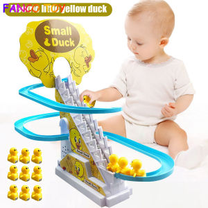 DIY Track Penguin Dinosaur Pig Duck Climbing Stairs Toy with LED Flashing Light/Music Track Toy Figures Racing Track Rail Car Electric Childrens Toys Educational Kids Railway