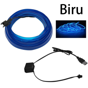 Lampu LED Strip Neon USB Fleksibel Panjang Light Dekorasi Interior Mobil Suasana Interior Lampu